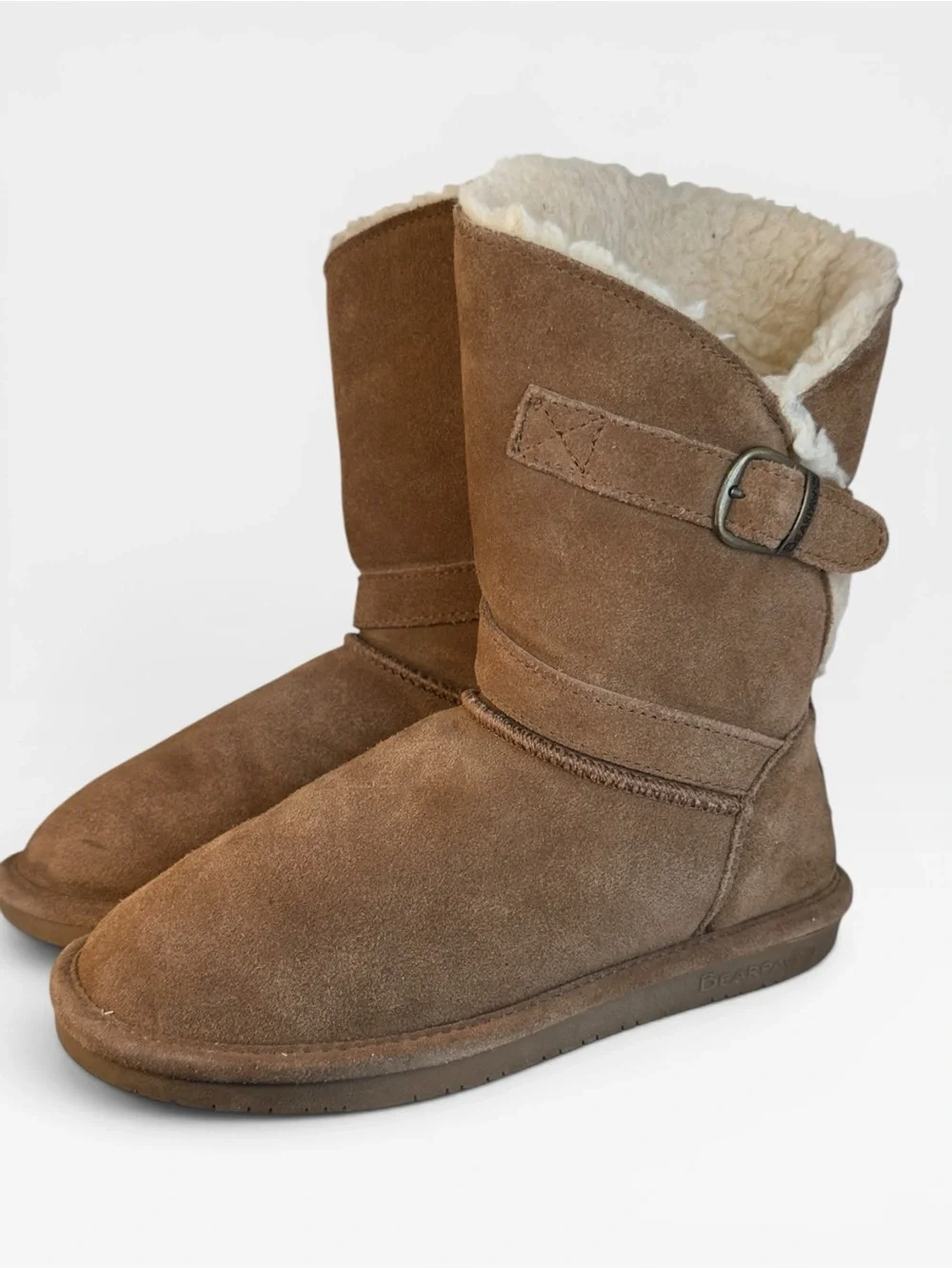 BearPaw Tatum Tan Brown Suede Winter Wool Blend Boots SIZE 7